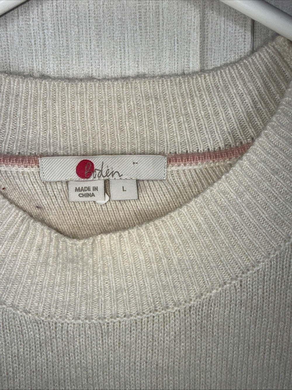 Boden Allegra Split Open Back Knit Jumper Sweater Wool Alpaca In Cream Size L